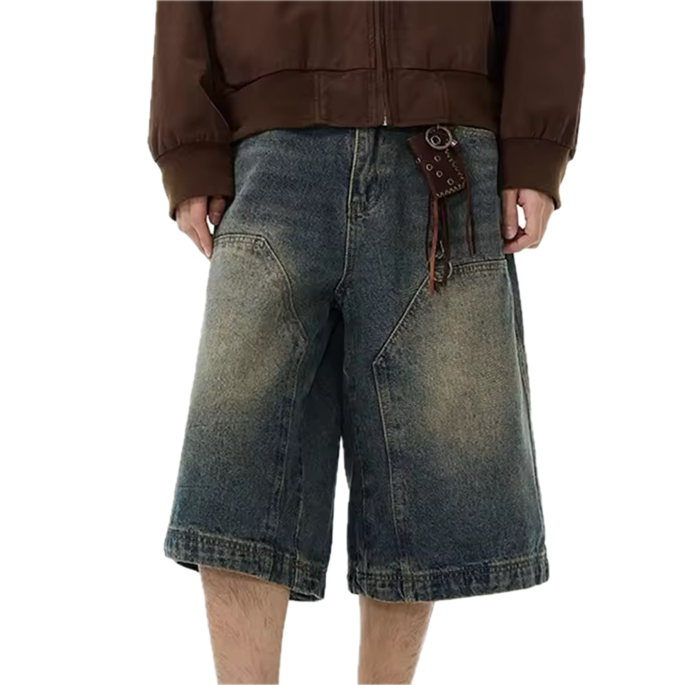 WASHED BLUE DENIM JORTS