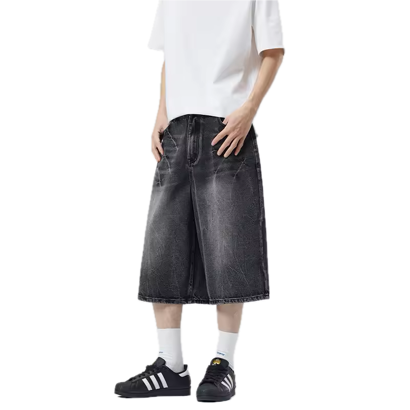 DARK GRAY DENIM JORTS