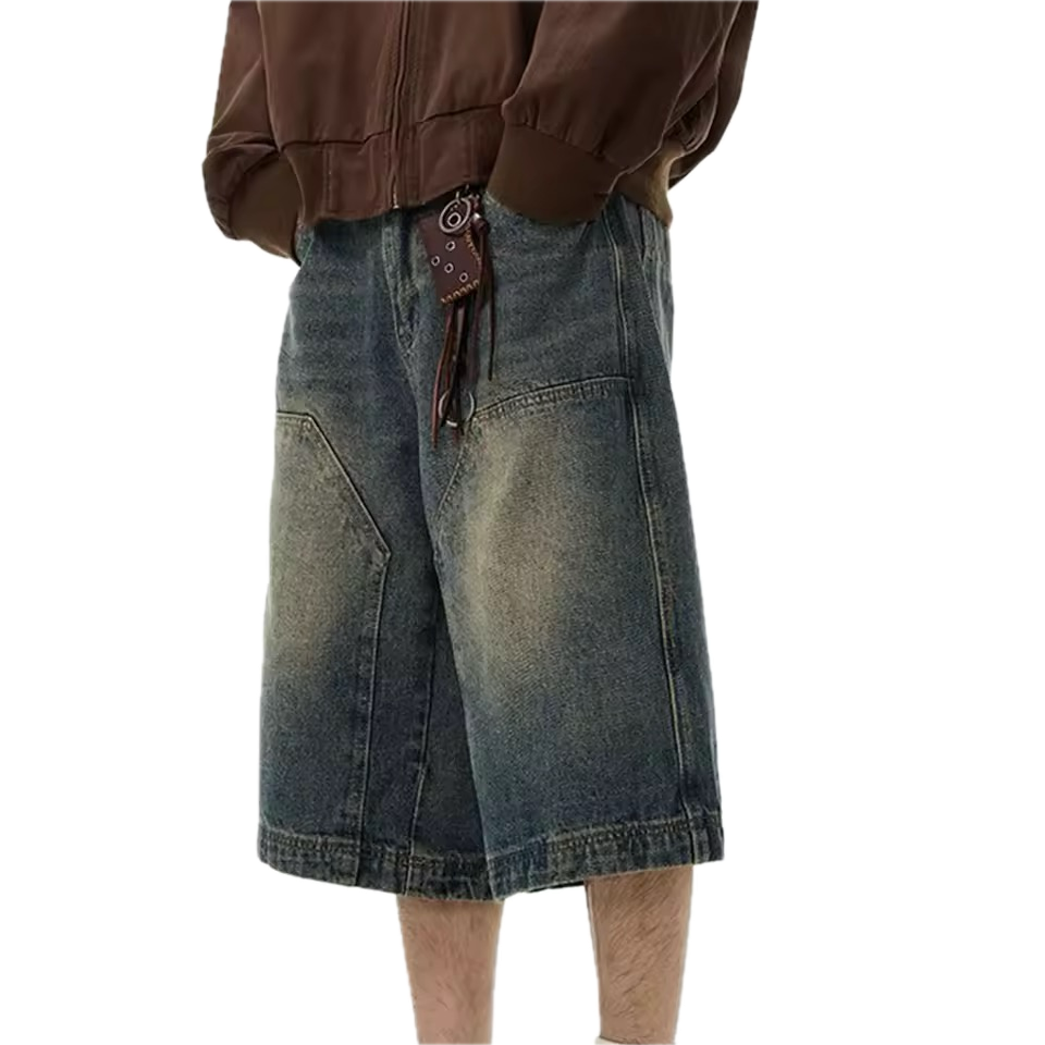 WASHED BLUE DENIM JORTS