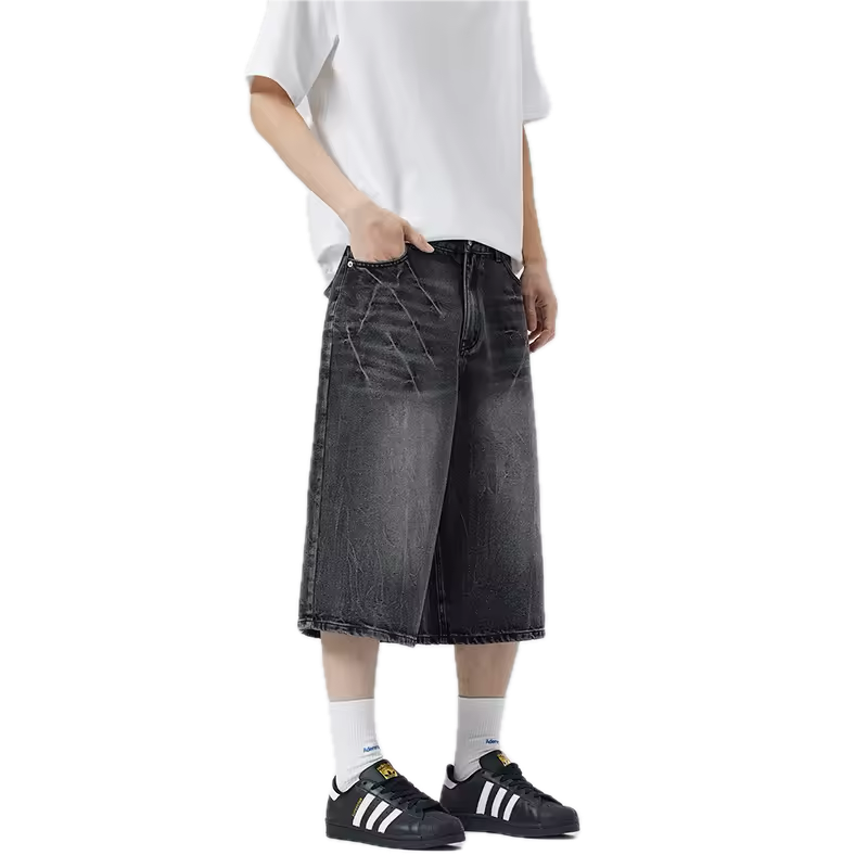 DARK GRAY DENIM JORTS