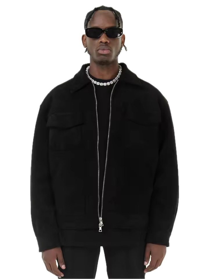 'CHANTER' BLACK VELOUR JACKET