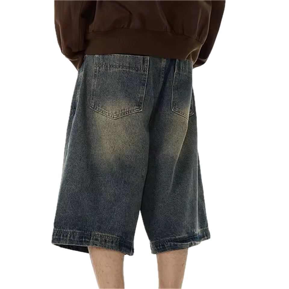 WASHED BLUE DENIM JORTS