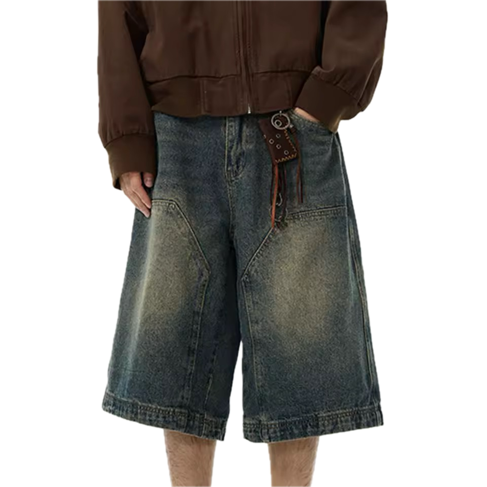 WASHED BLUE DENIM JORTS