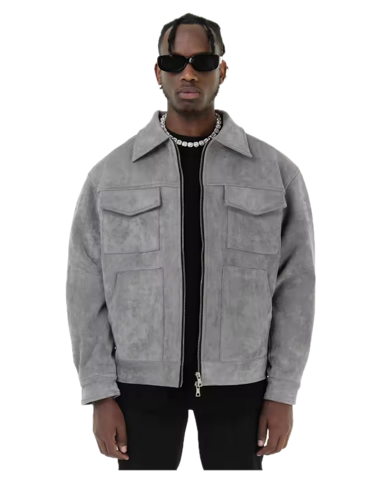 'CHANTAR' GRAY VELOUR JACKET