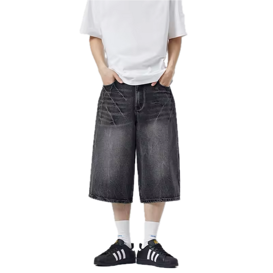 DARK GRAY DENIM JORTS