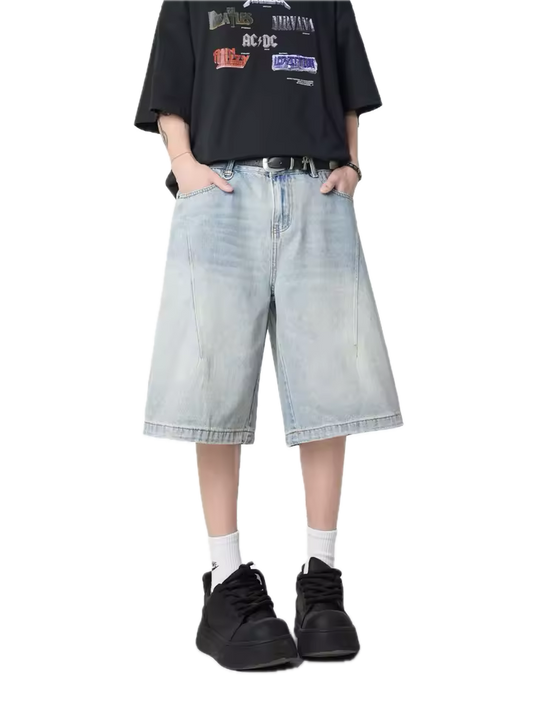 LIGHT BLUE DENIM JORTS